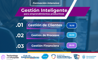 Convocatoria Abierta: Entrenate en Gestión Inteligente para emprendimientos con el Club de Emprendedores y Fundación Tecnología con Propósito