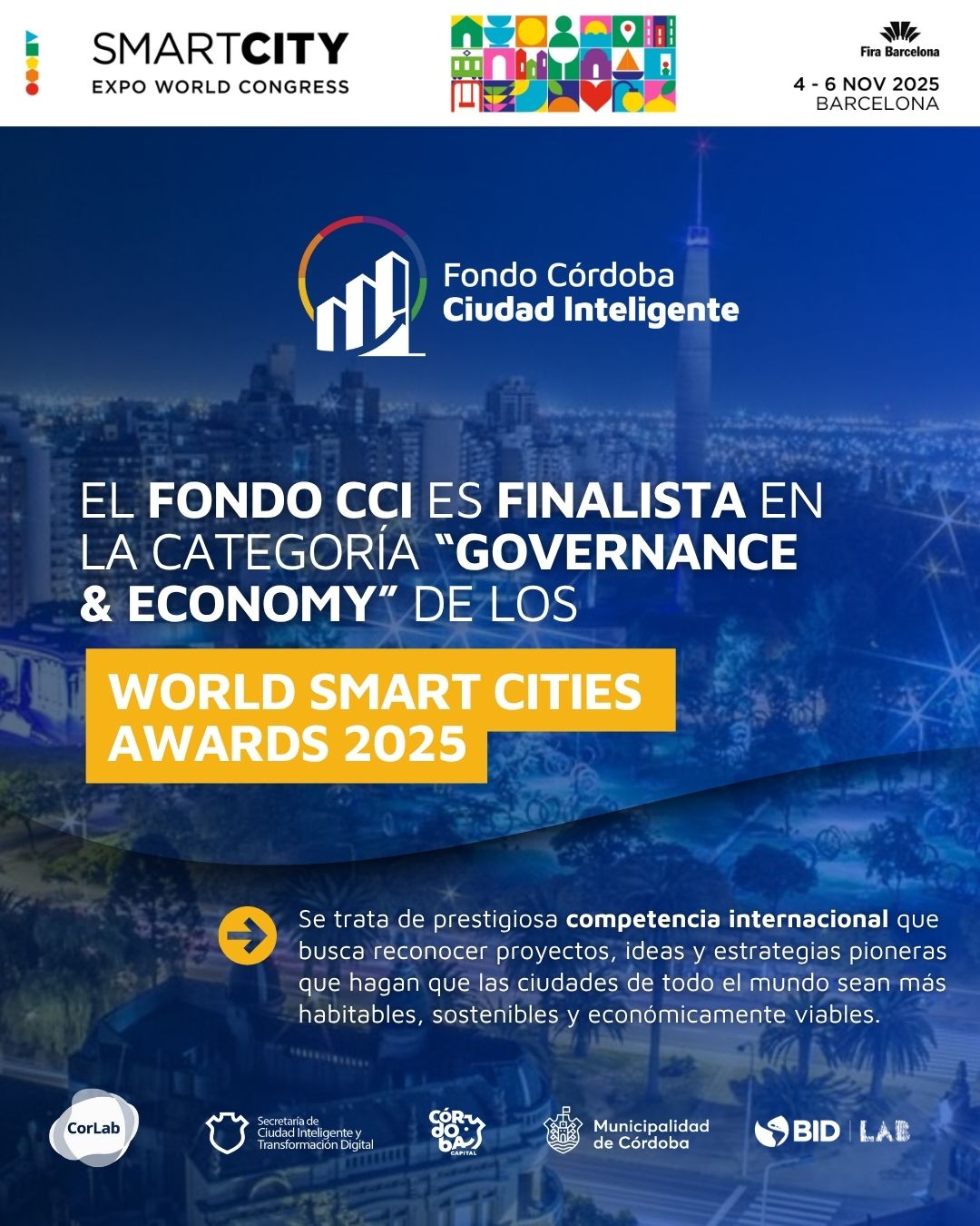 El Fondo Córdoba Ciudad Inteligente finalista de los prestigiosos premios WORLD SMART ... thumbnail